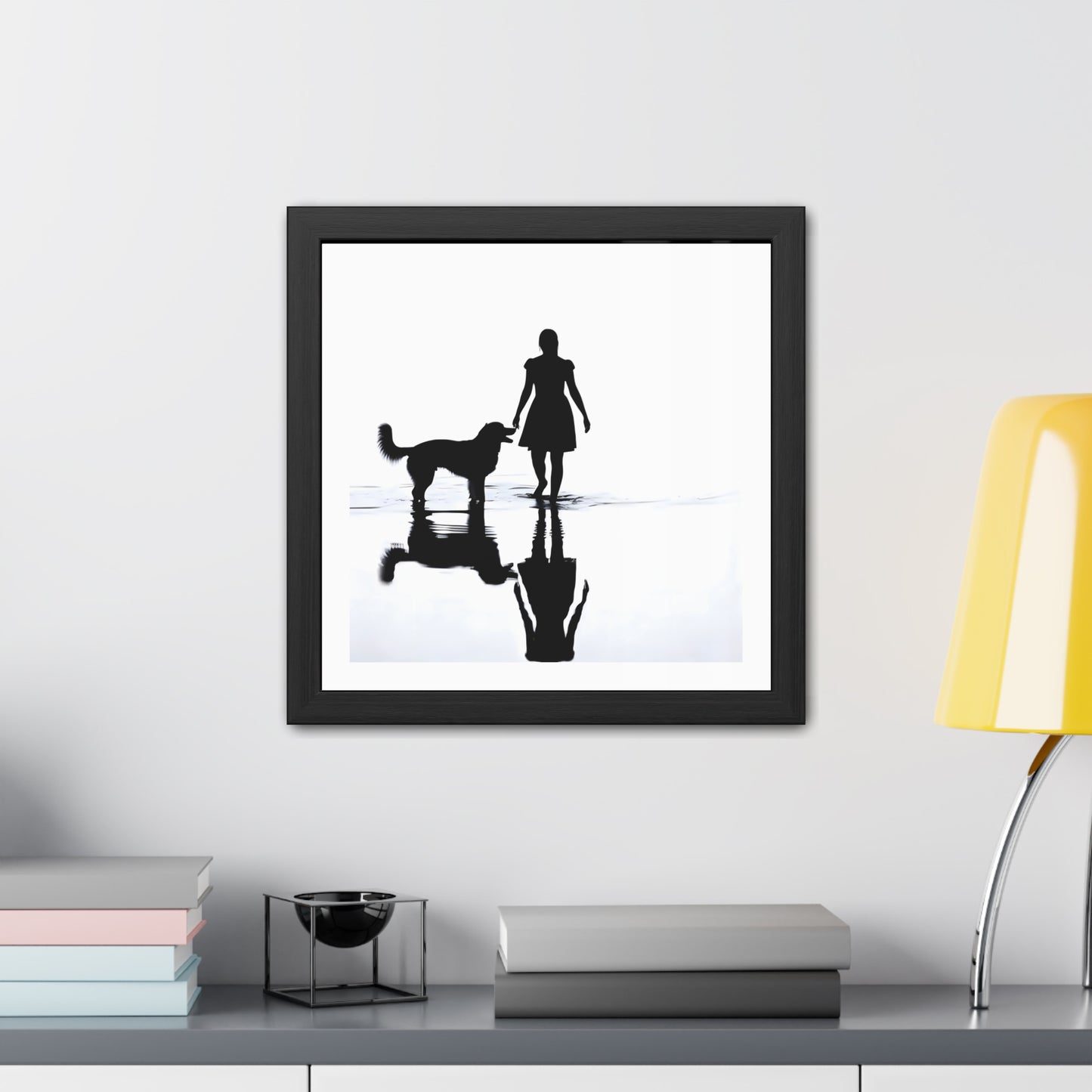 Quiet Walk, Black Water - Tide & Light Series Framed Poster