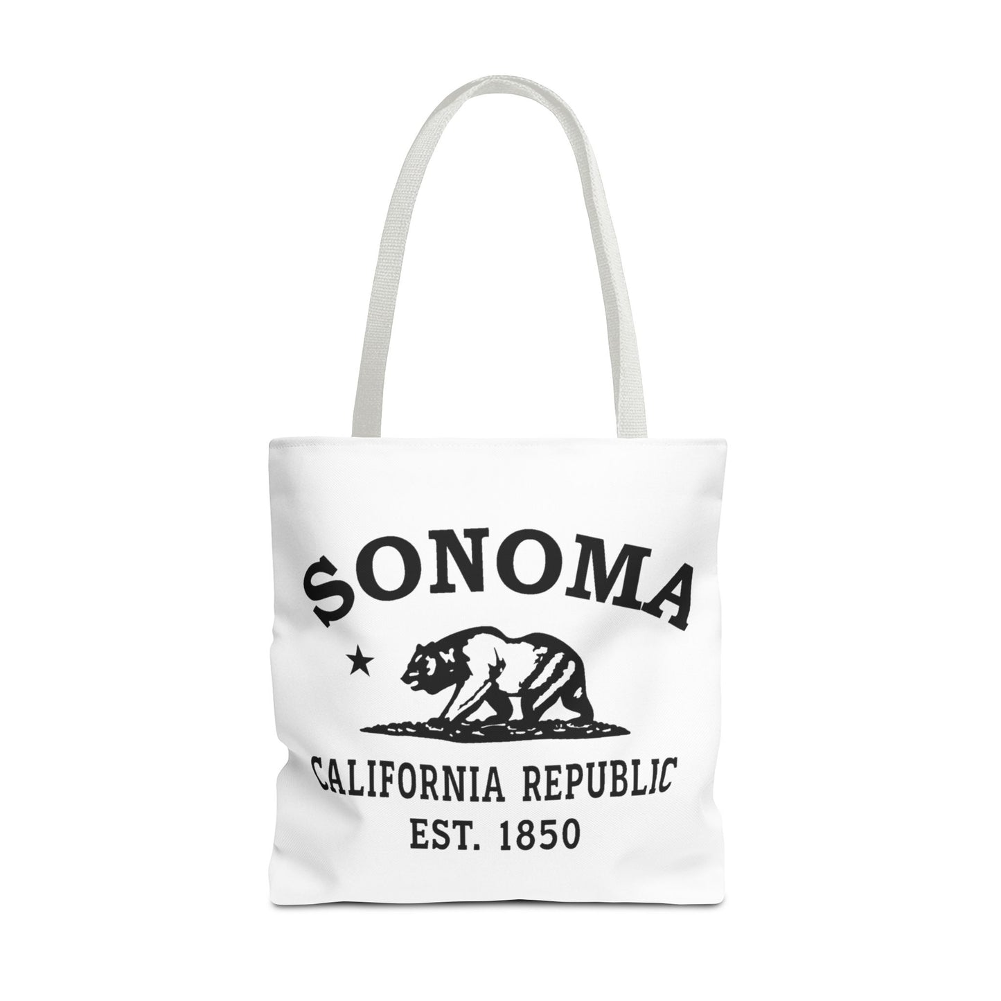 Sonoma California Vintage Retro Light Canvas Tote - Black Logo