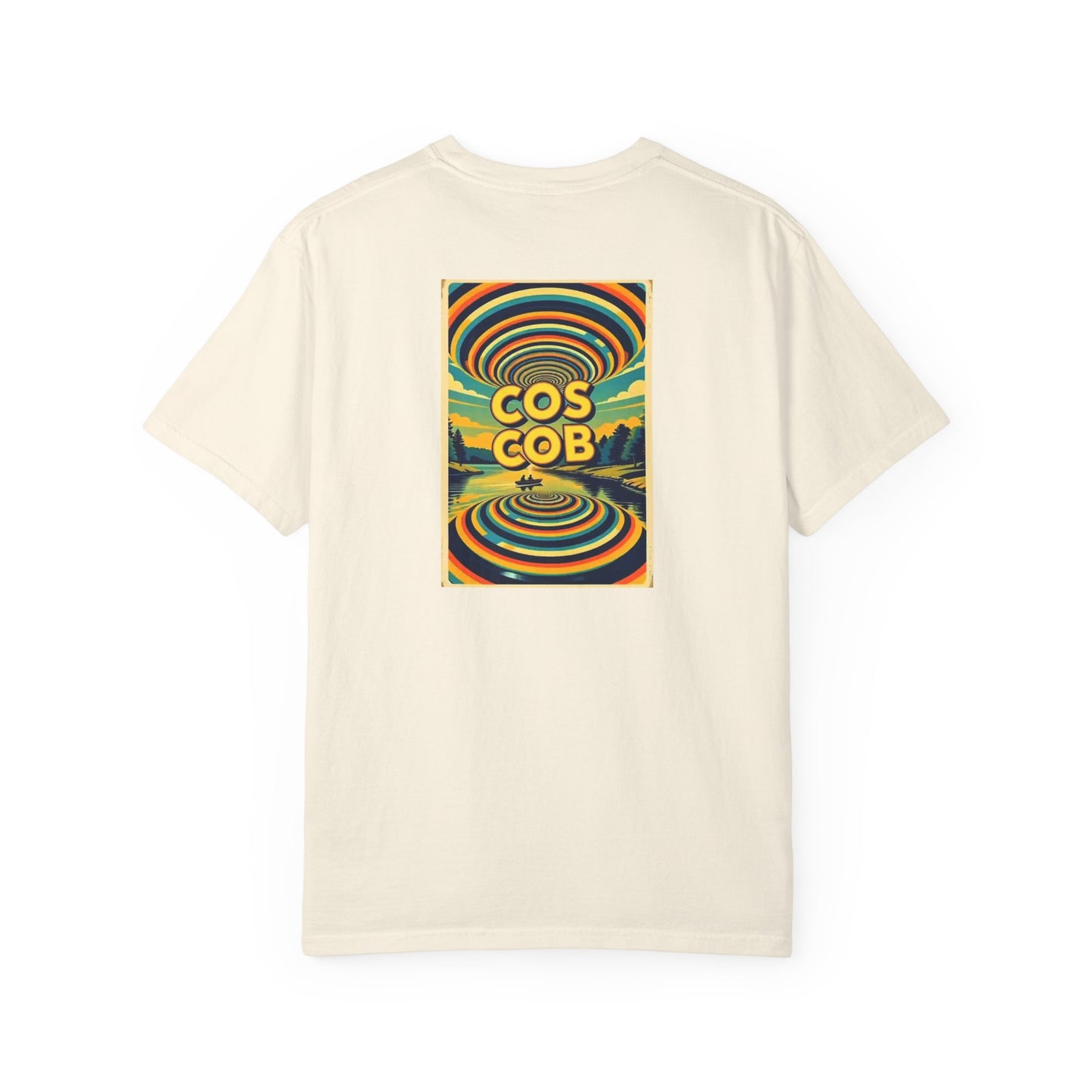 Cos Cob Connecticut Vintage Retro Back Printed Art Series Cotton Tee - Black Logo