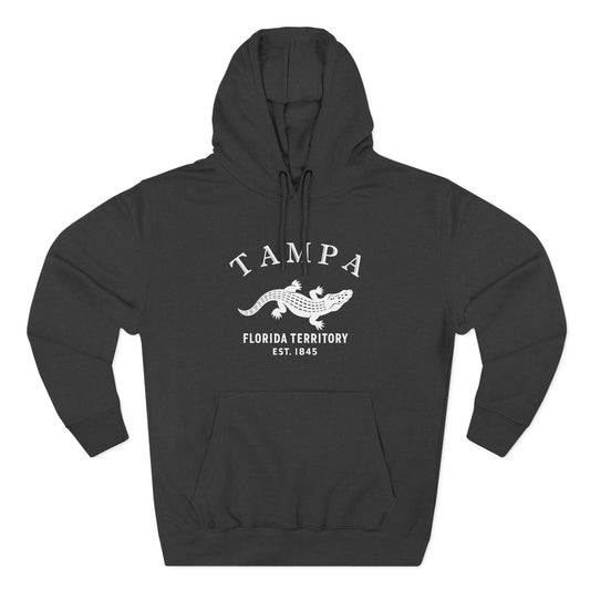 Tampa Florida Vintage Retro Unisex Heavy Cotton Hoodie - White Logo