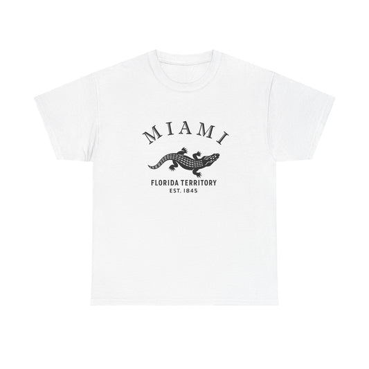 Miami Florida Vintage Retro Unisex Heavy Cotton Tee - Black Logo