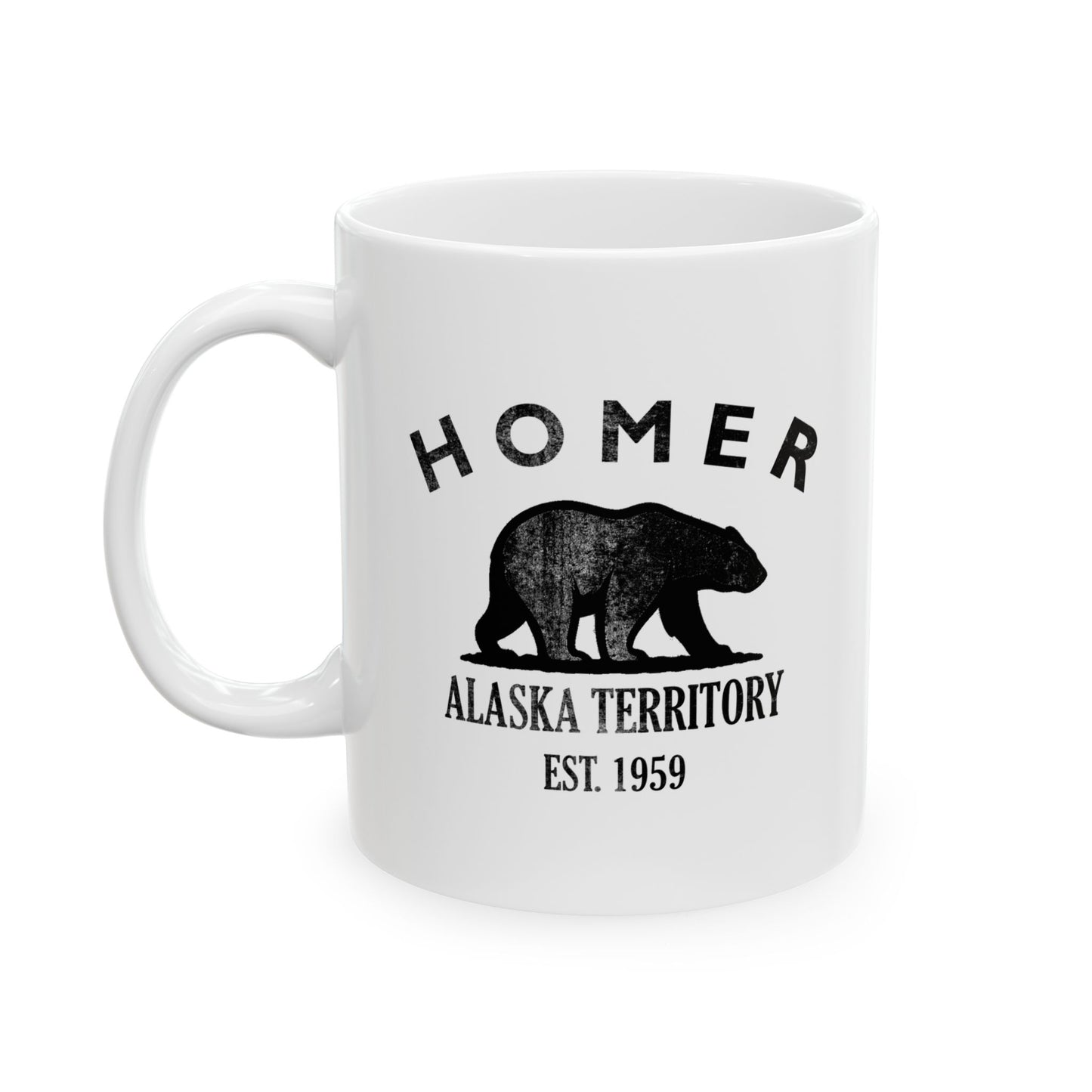 Homer Alaska Vintage Retro Ceramic Mug - Black Logo