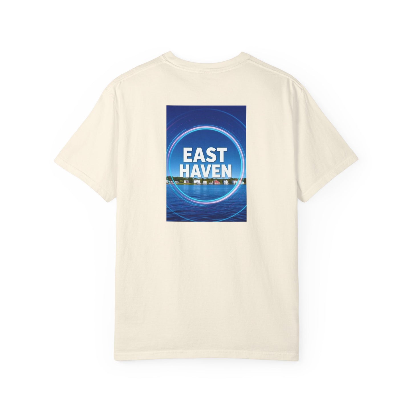 East Haven Connecticut Vintage Retro Back Printed Art Series Cotton Tee - Black Logo