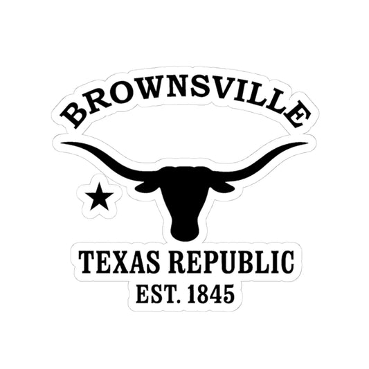 Brownsville Texas Vintage Retro Vinyl Sticker - Black Logo