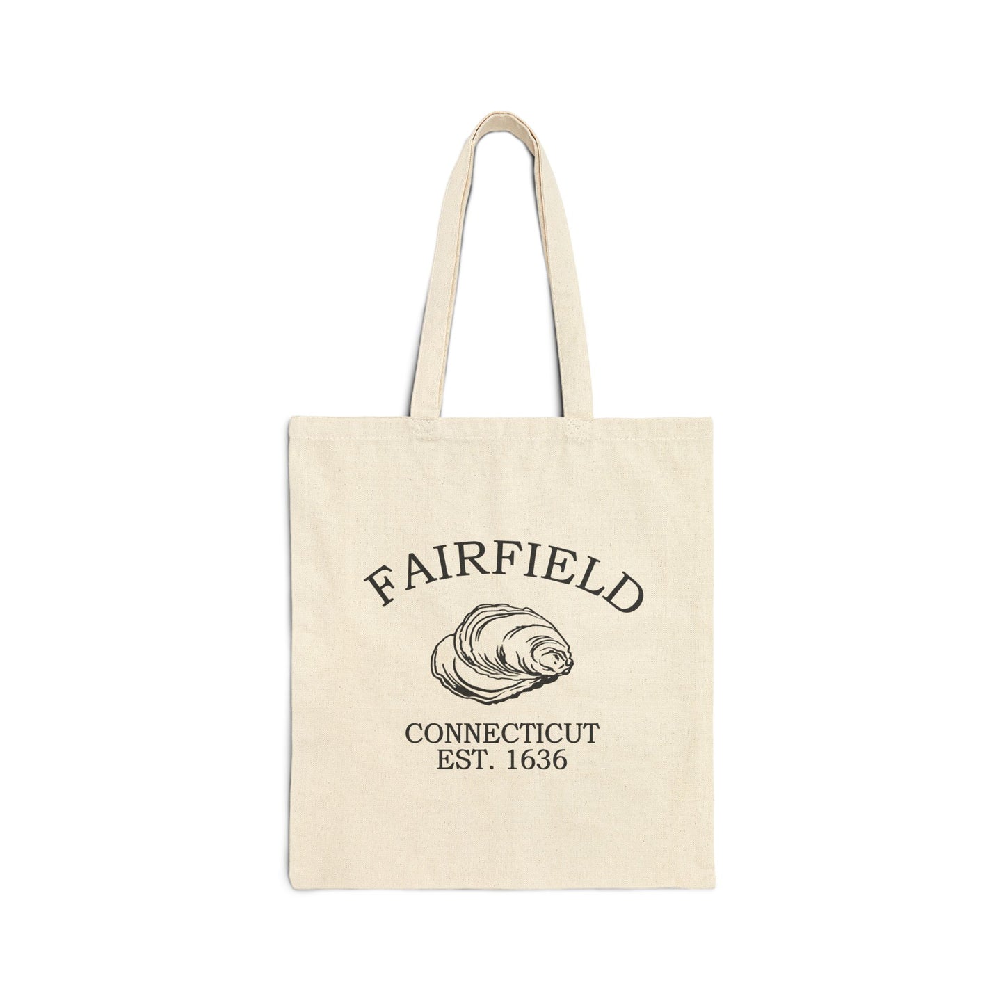 Fairfield Connecticut Vintage Retro Cotton Canvas Tote Bag - Black Logo