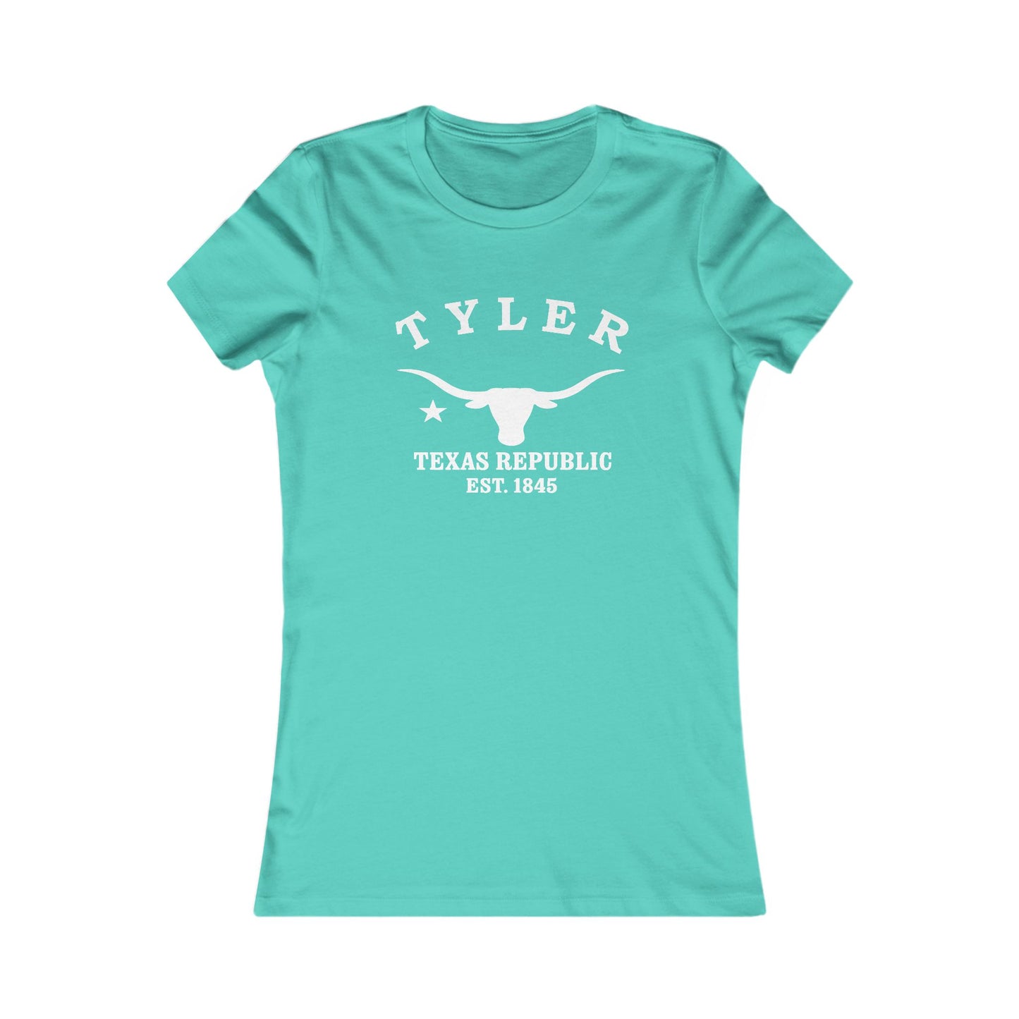 Tyler Texas Vintage Retro Womens Fitted Ringspun Cotton Tee - White Logo