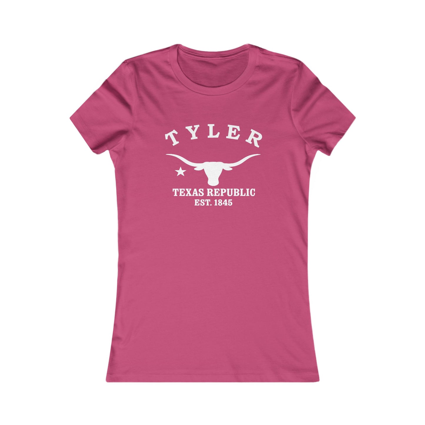 Tyler Texas Vintage Retro Womens Fitted Ringspun Cotton Tee - White Logo