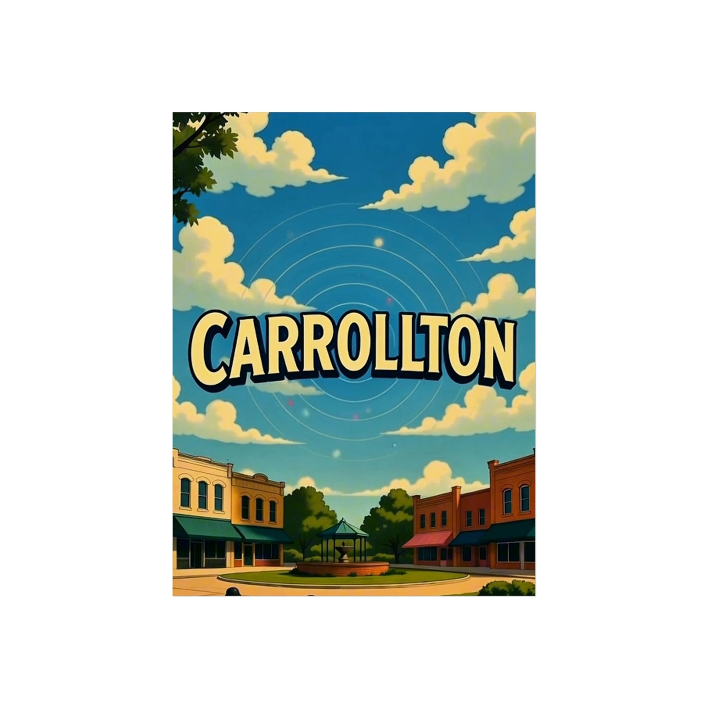 Carrollton Texas Vintage Retro Giclée Print Art Series Poster