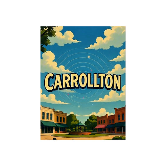 Carrollton Texas Vintage Retro Giclée Print Art Series Poster