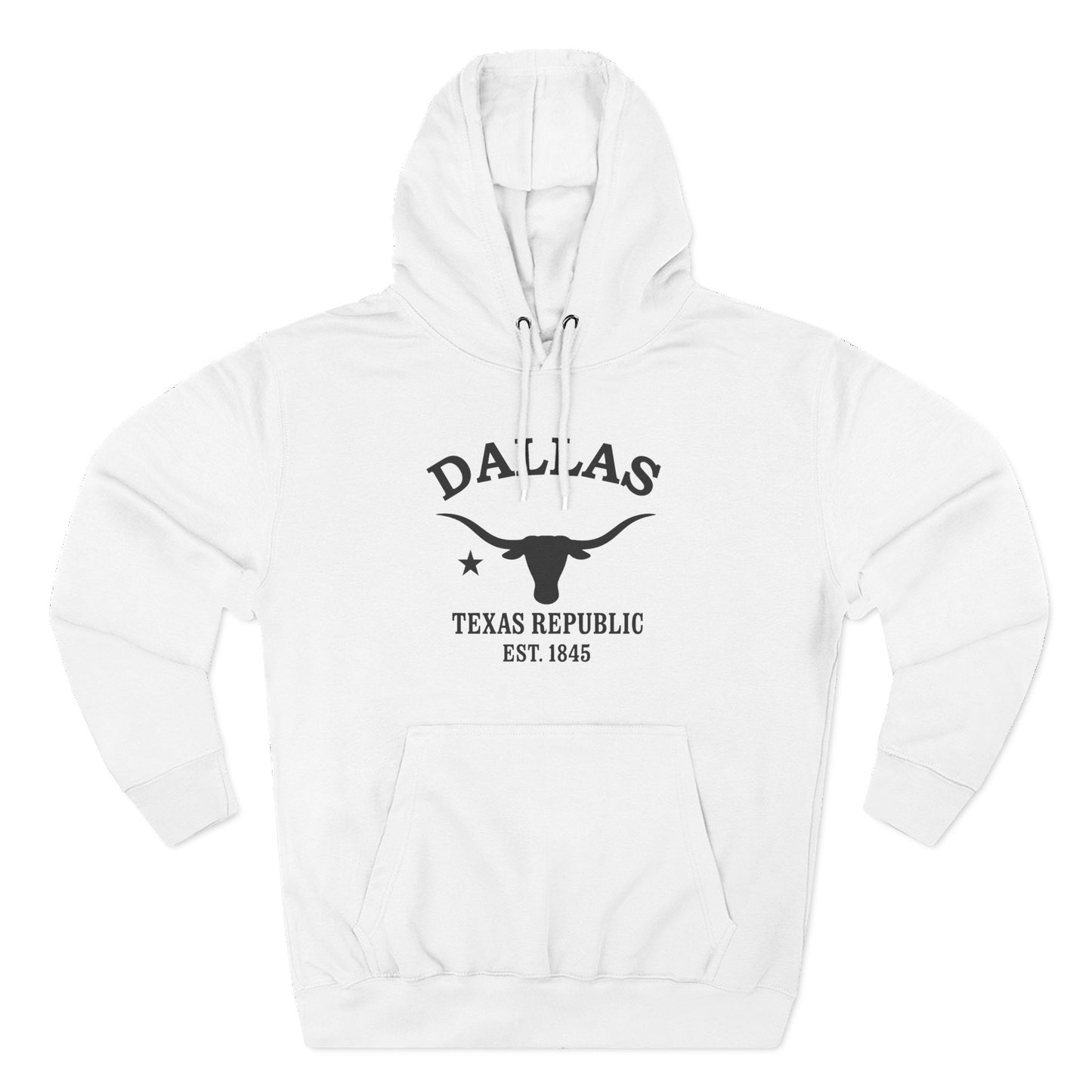 Dallas Texas Vintage Retro Unisex Heavy Cotton Hoodie - Black Logo