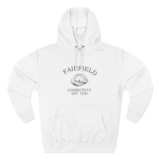 Fairfield Connecticut Vintage Retro Unisex Heavy Cotton Hoodie - Black Logo