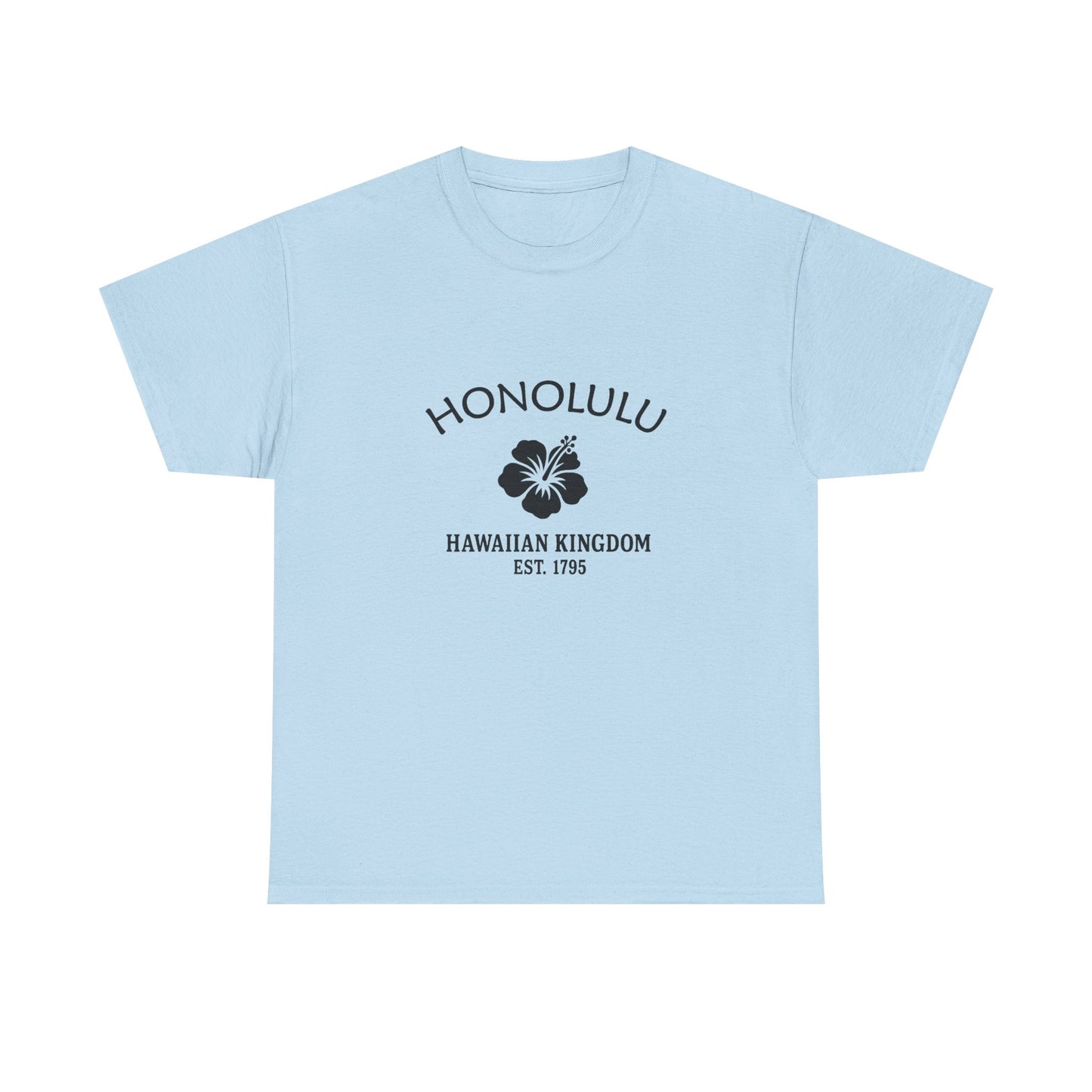 Honolulu Hawaii Vintage Retro Unisex Heavy Cotton Tee - Black Logo