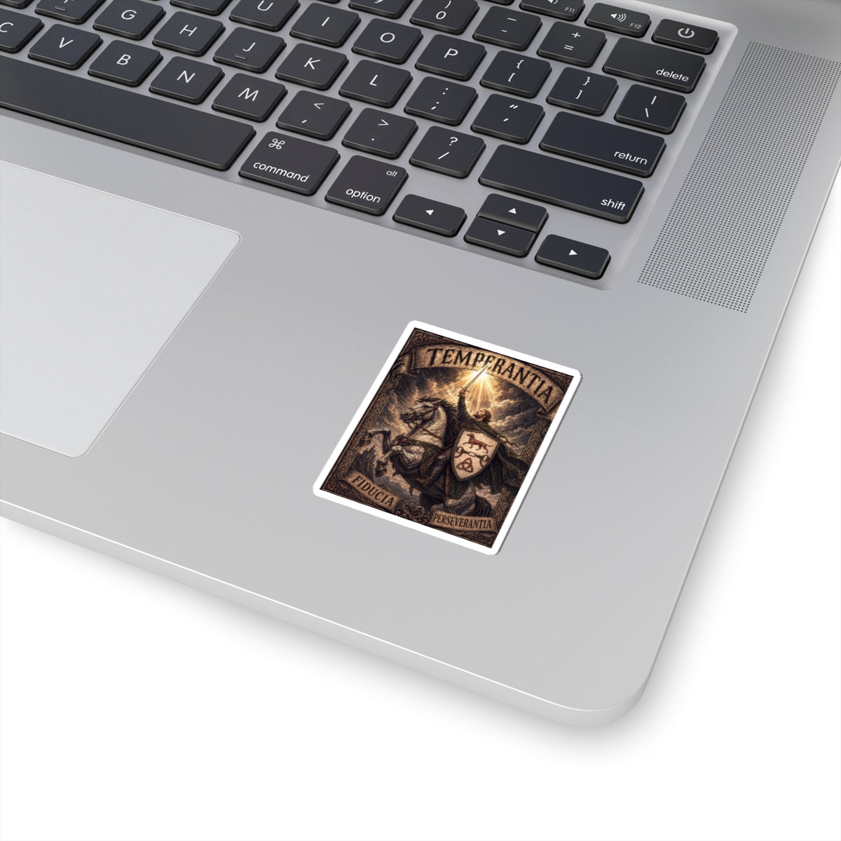 №108 Knight on Horseback Vinyl Sticker · Live Your Best Knight · Temperantia Fiducia Perseverantia