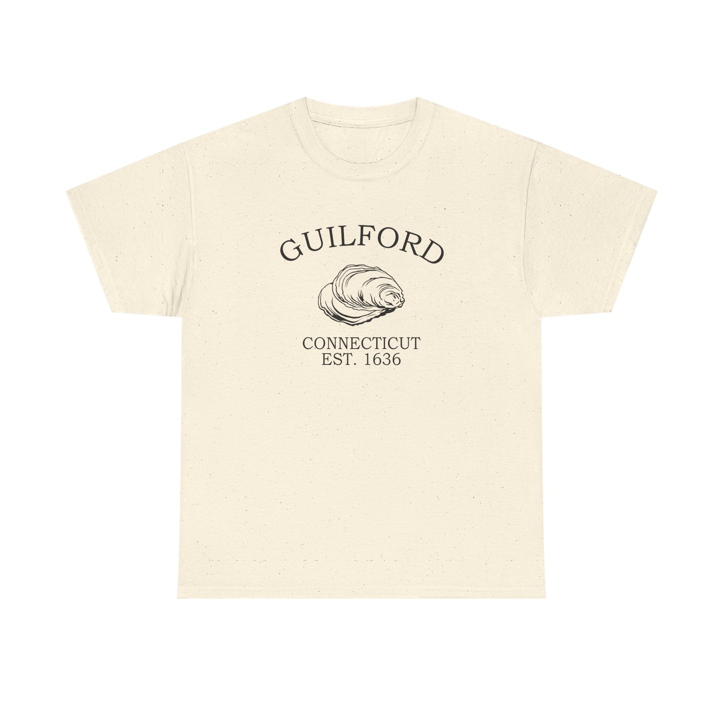 Guilford Connecticut Vintage Retro Unisex Heavy Cotton Tee - Black Logo