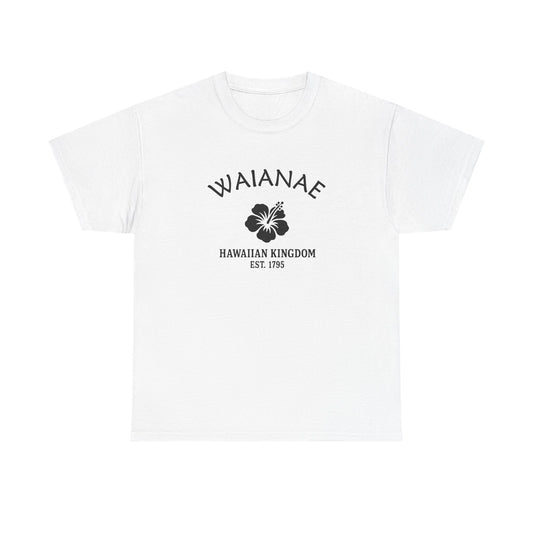 Waianae Hawaii Vintage Retro Unisex Heavy Cotton Tee - Black Logo