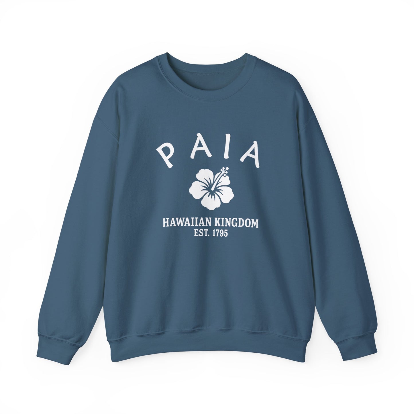Paia Hawaii Vintage Retro Unisex Heavy Crewneck Sweatshirt - White Logo