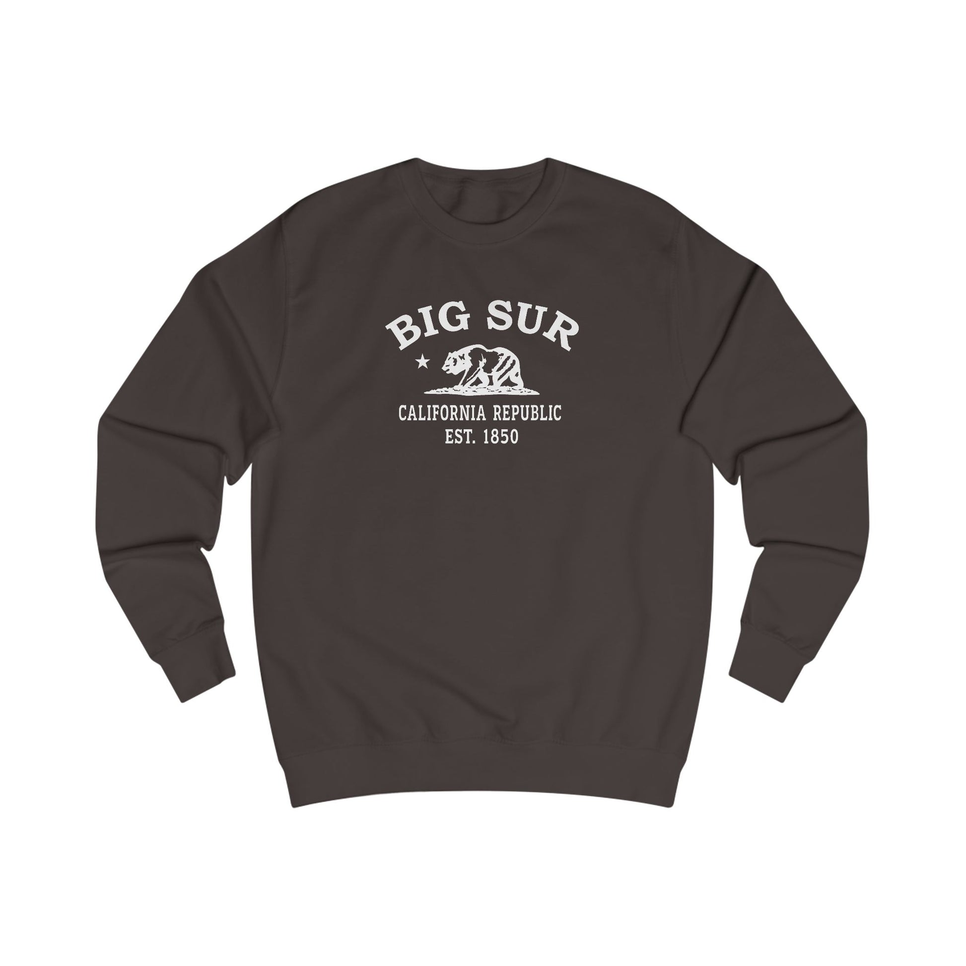 Big Sur California Vintage Retro Premium Crewneck Sweatshirt - White Logo - Bottle Green