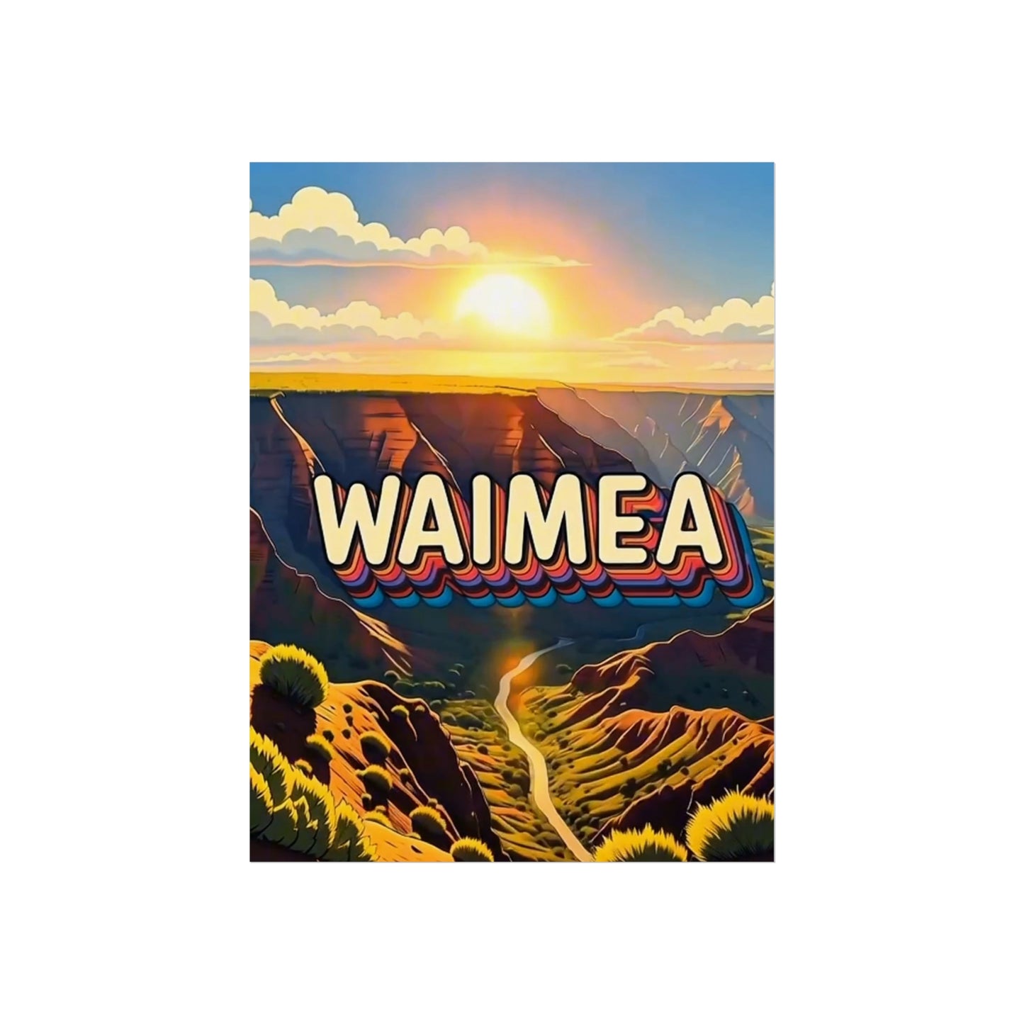 Waimea Hawaii Vintage Retro Giclée Print Art Series Poster
