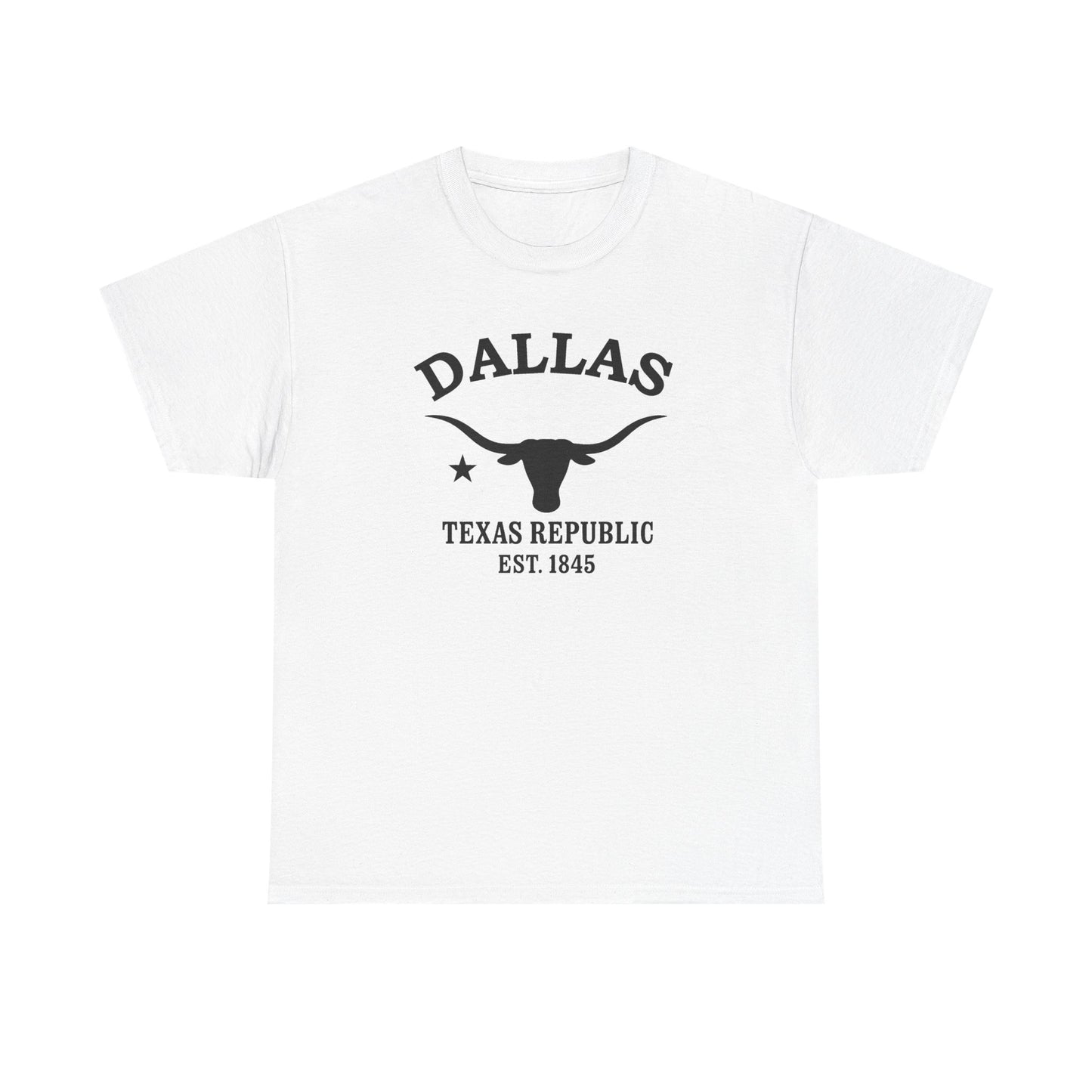 Dallas Texas Vintage Retro Unisex Heavy Cotton Tee - Black Logo