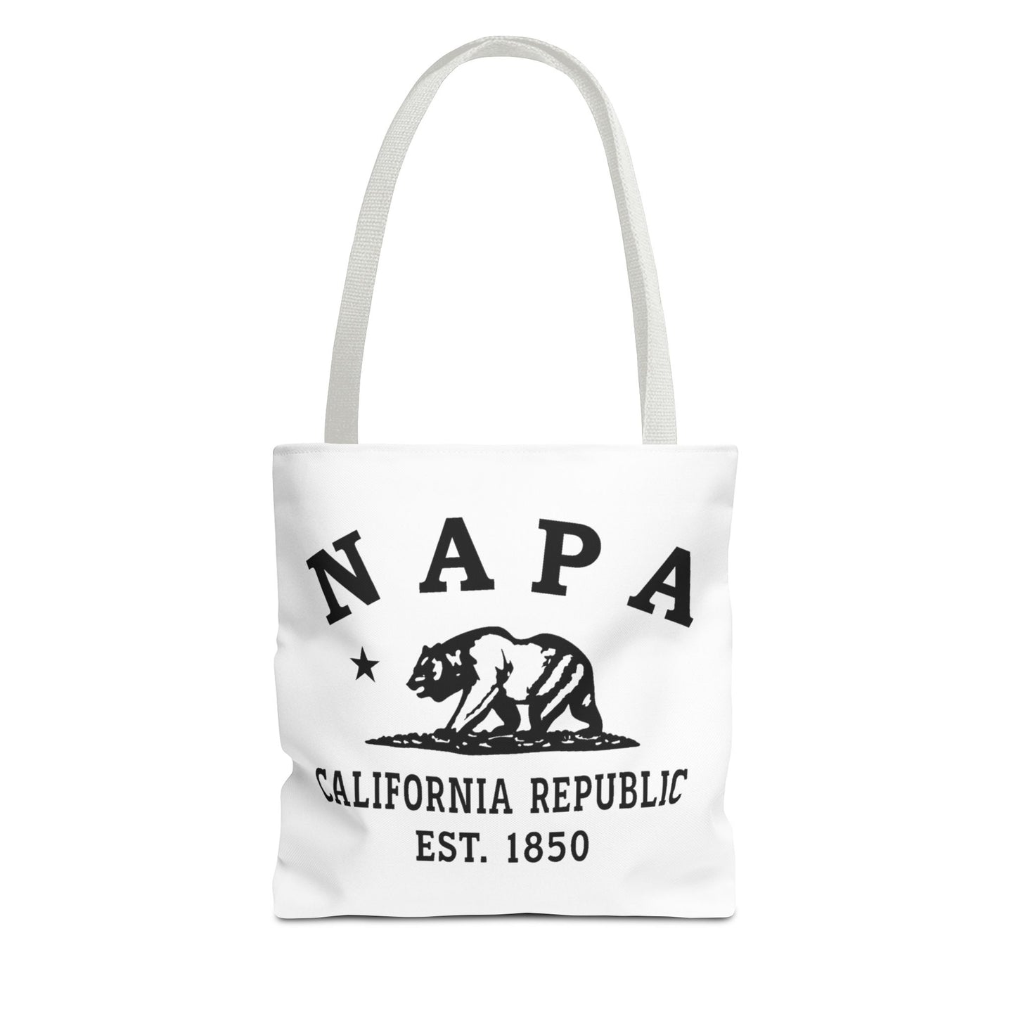 Napa California Vintage Retro Light Canvas Tote - Black Logo
