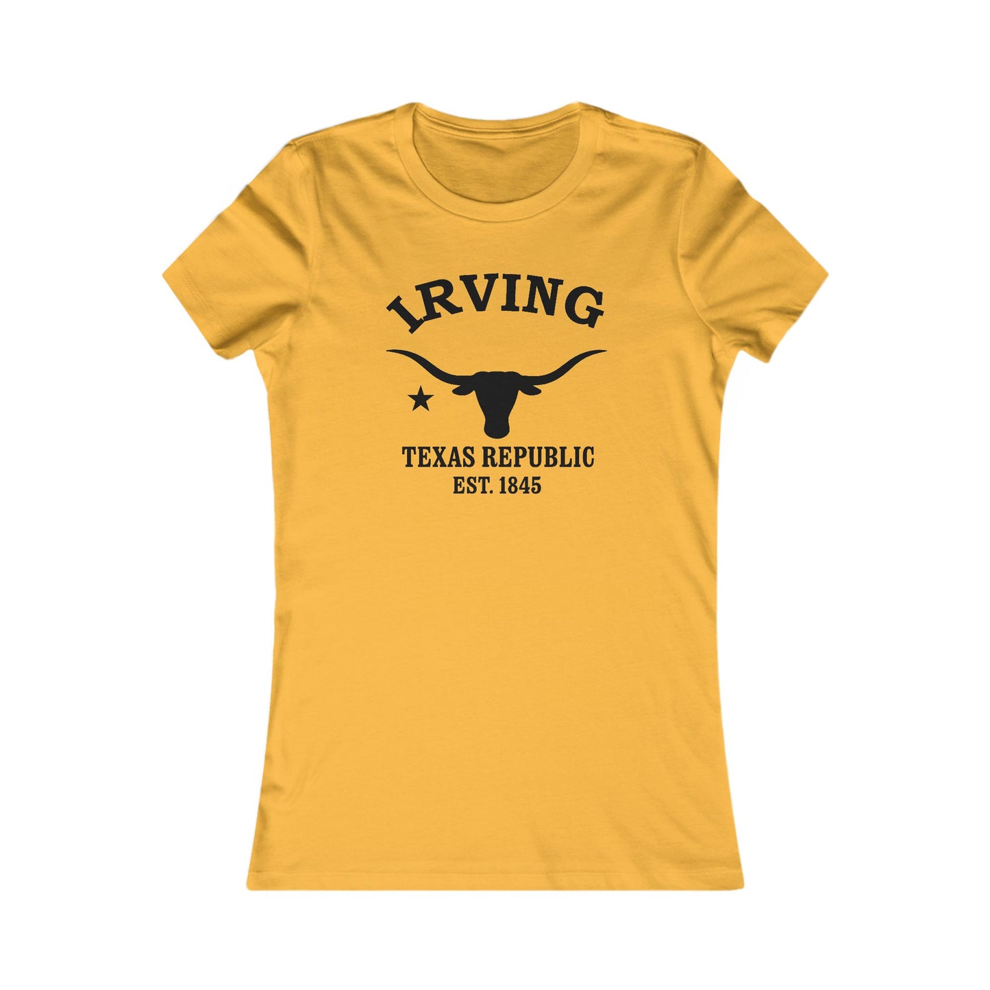 Irving Texas Vintage Retro Womens Fitted Ringspun Cotton Tee - Black Logo