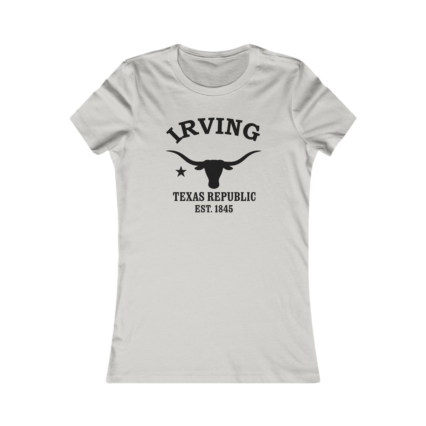 Irving Texas Vintage Retro Womens Fitted Ringspun Cotton Tee - Black Logo