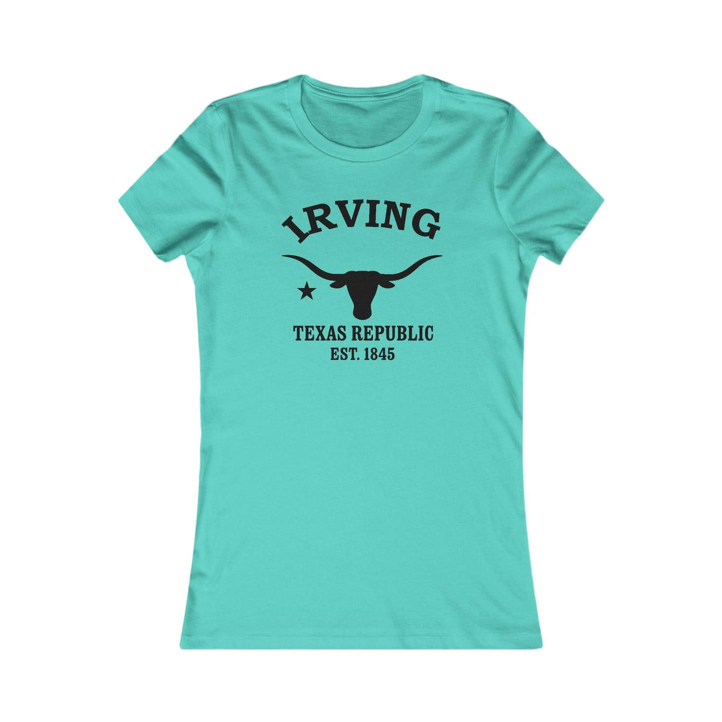 Irving Texas Vintage Retro Womens Fitted Ringspun Cotton Tee - Black Logo