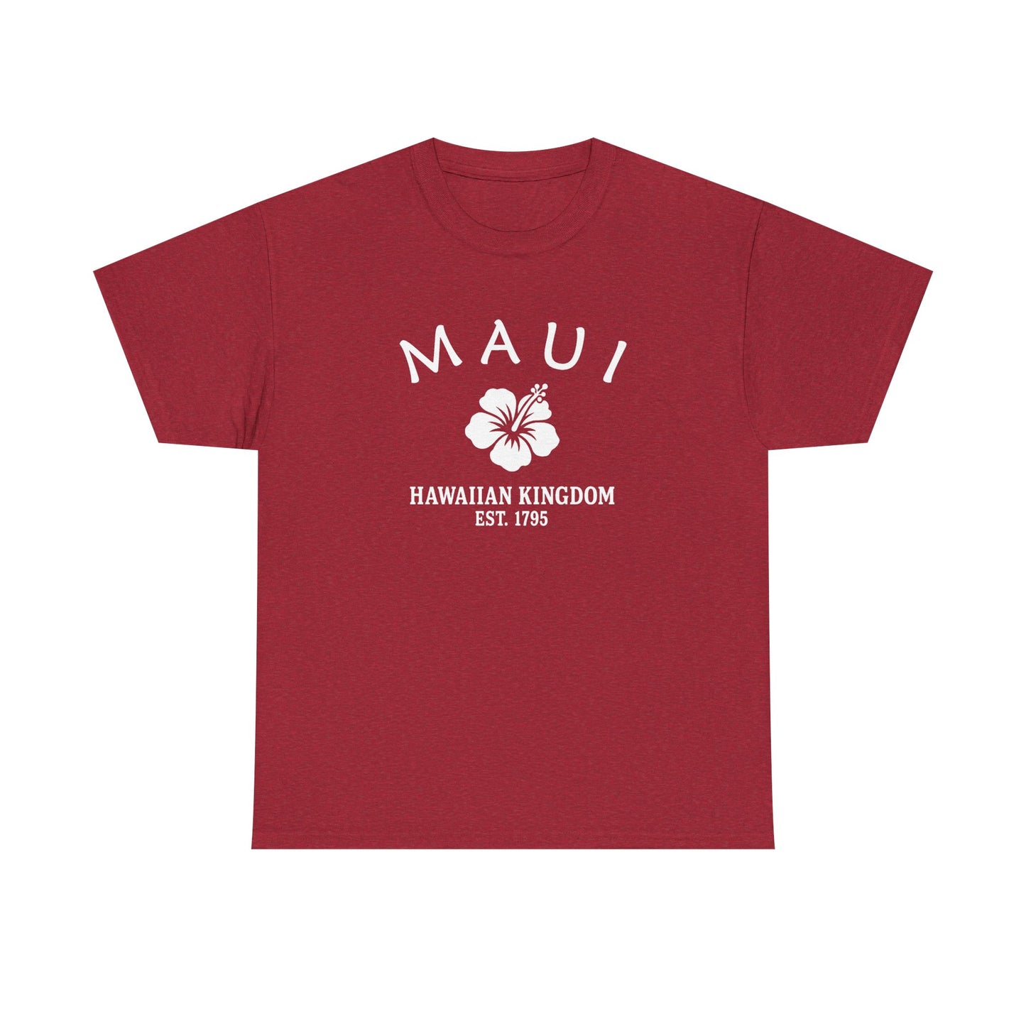 Maui Hawaii Vintage Retro Unisex Heavy Cotton Tee - White Logo
