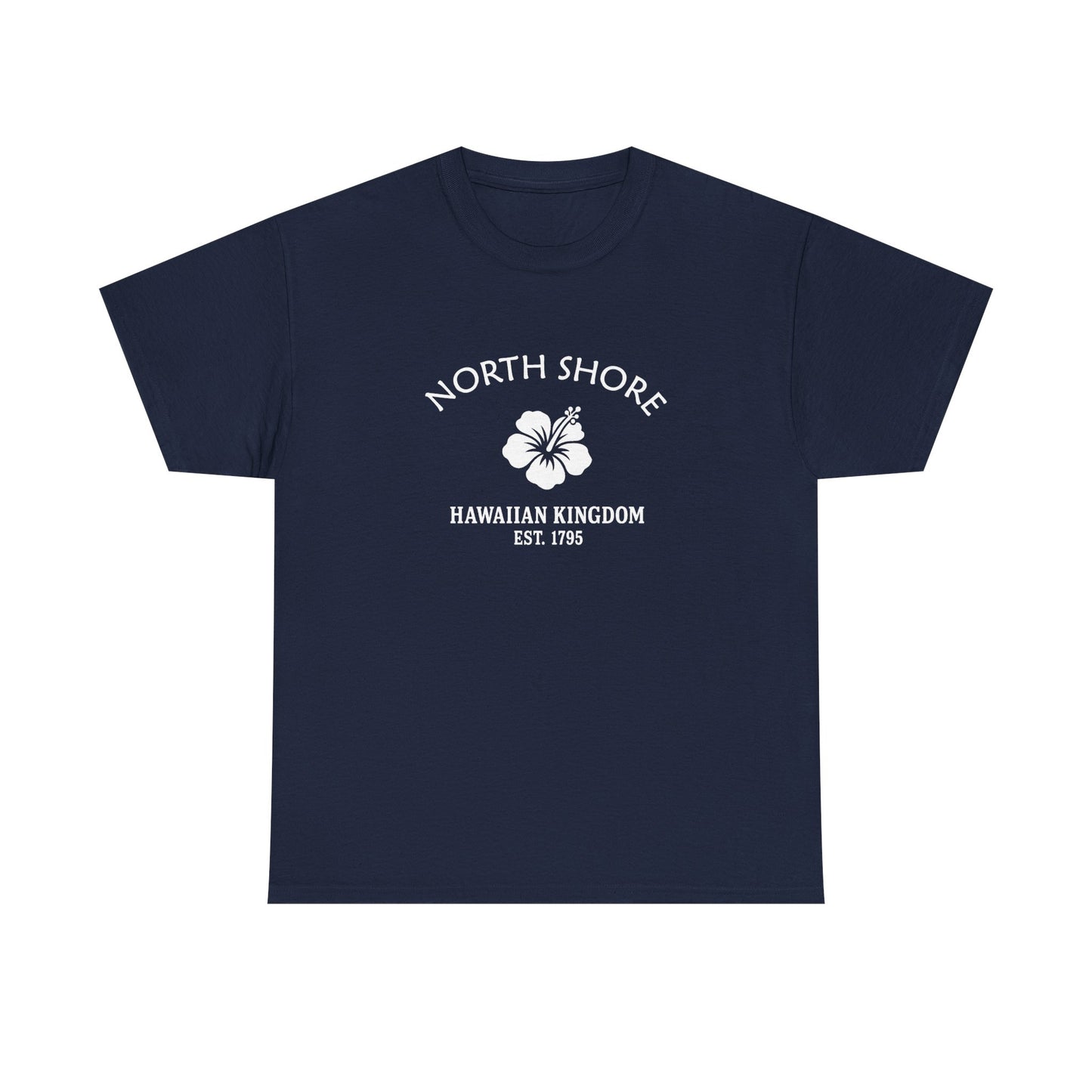 North Shore Hawaii Vintage Retro Unisex Heavy Cotton Tee - White Logo