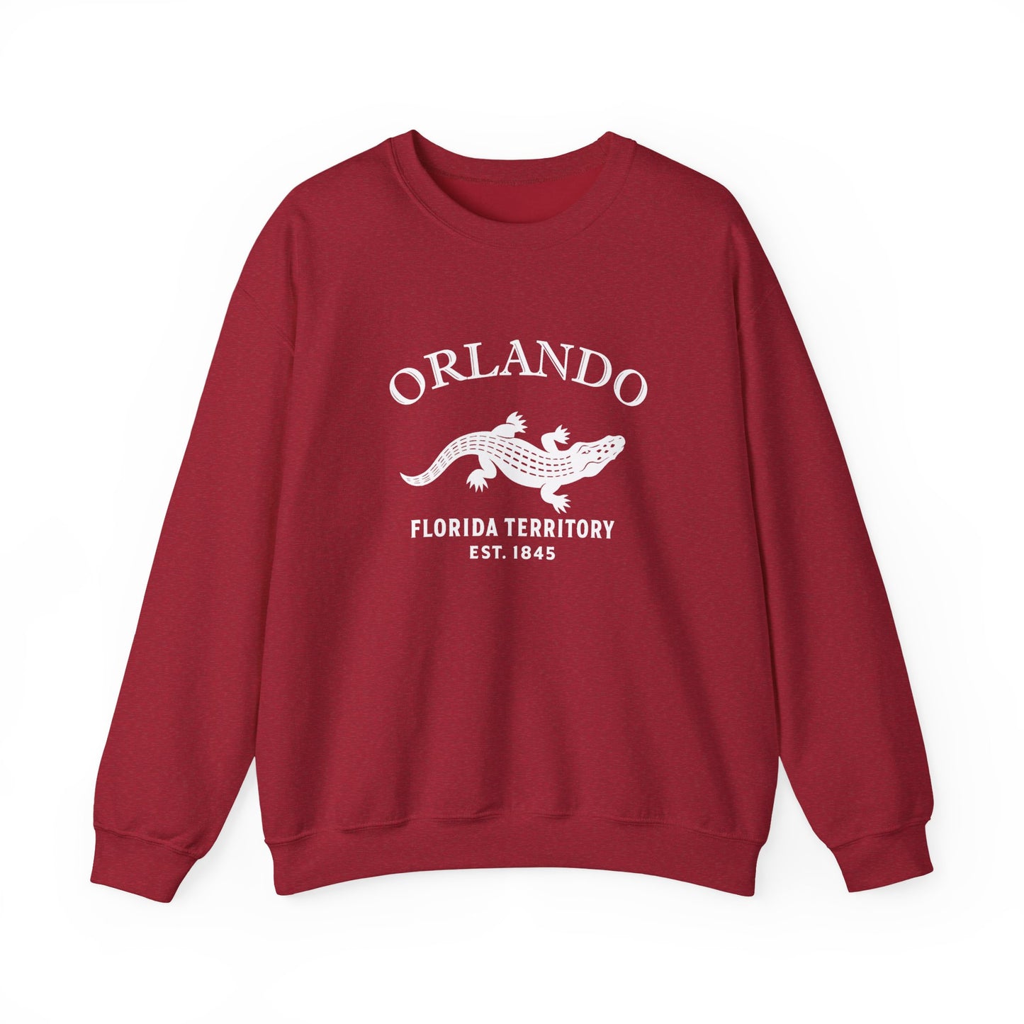 Orlando Florida Vintage Retro Unisex Heavy Crewneck Sweatshirt - White Logo
