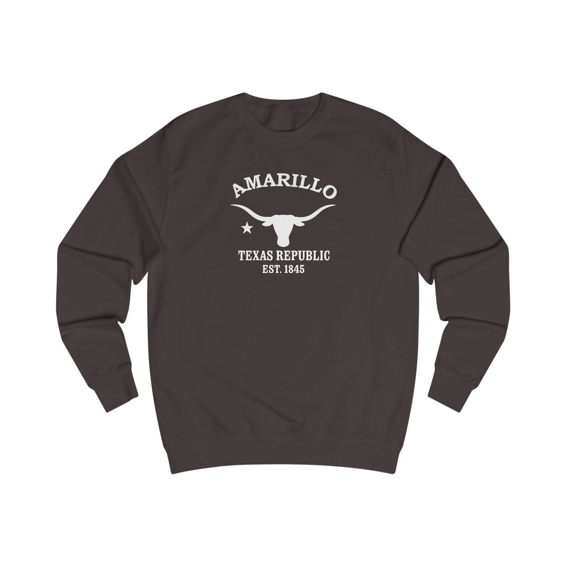 Amarillo Texas Vintage Retro Premium Crewneck Sweatshirt - White Logo - Bottle Green
