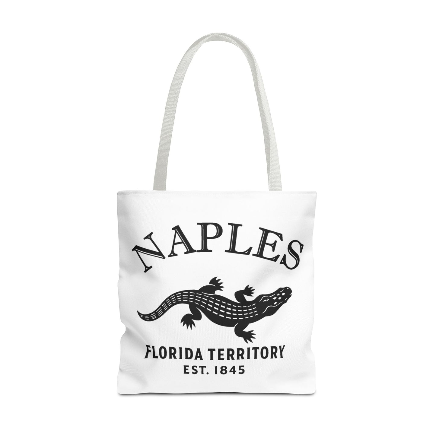 Naples Florida Vintage Retro Light Canvas Tote - Black Logo