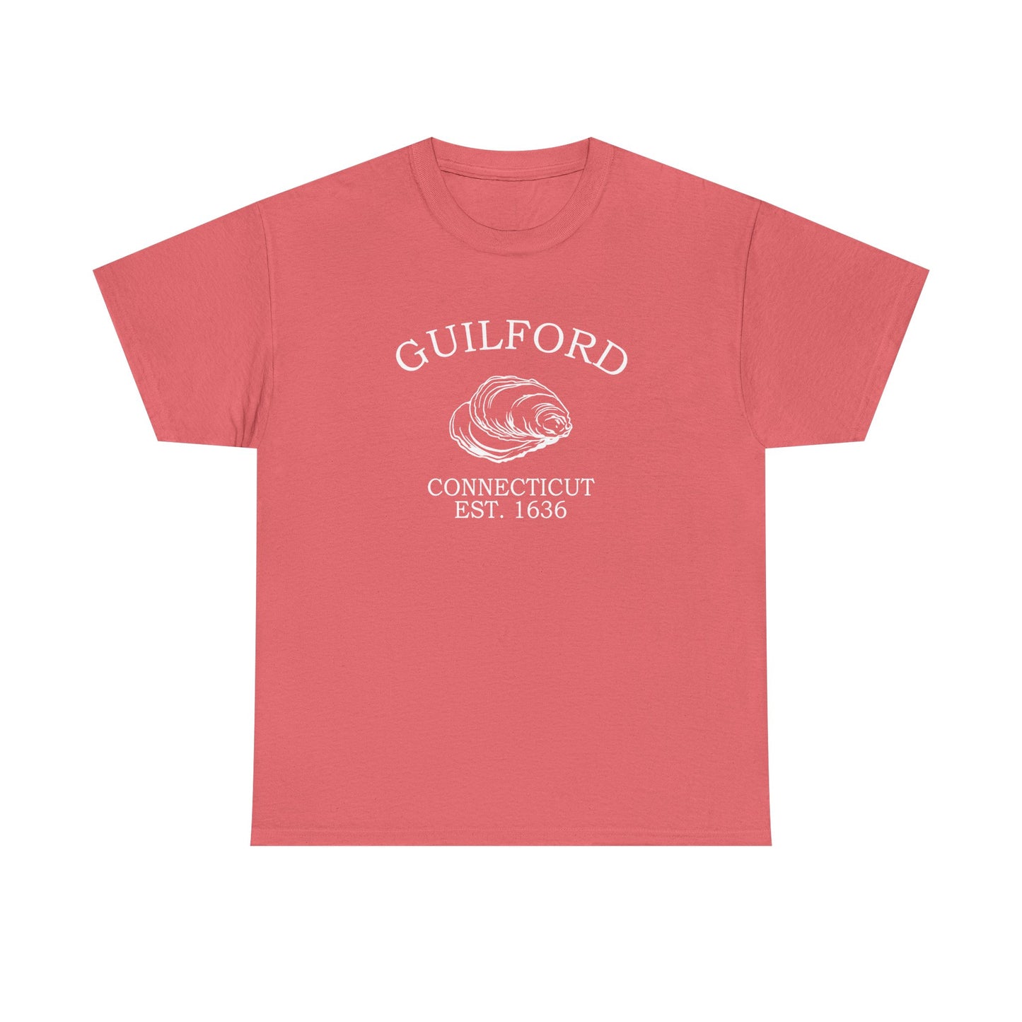 Guilford Connecticut Vintage Retro Unisex Heavy Cotton Tee - White Logo