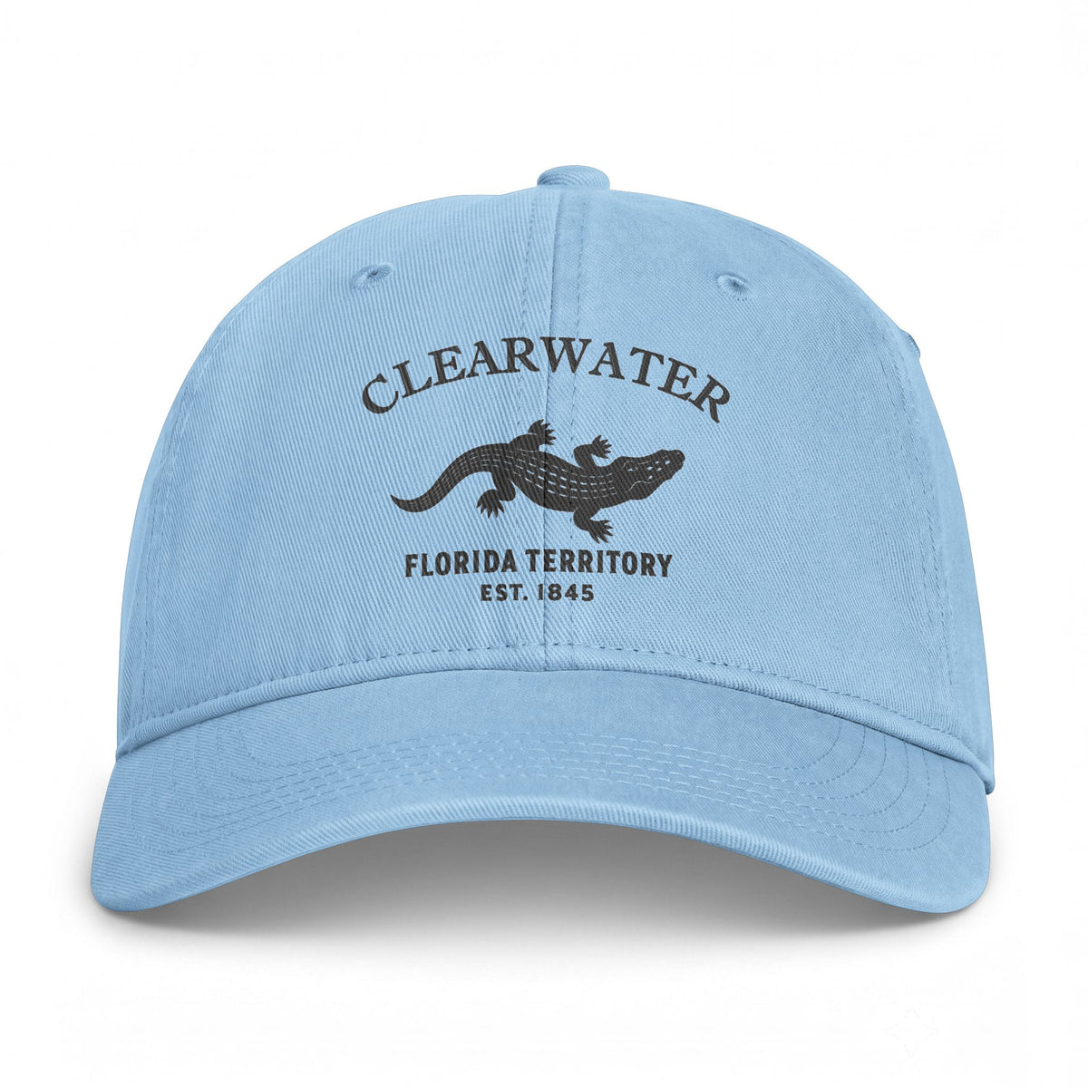 Clearwater Florida Distressed Cotton Cap - Charcoal Print Logo