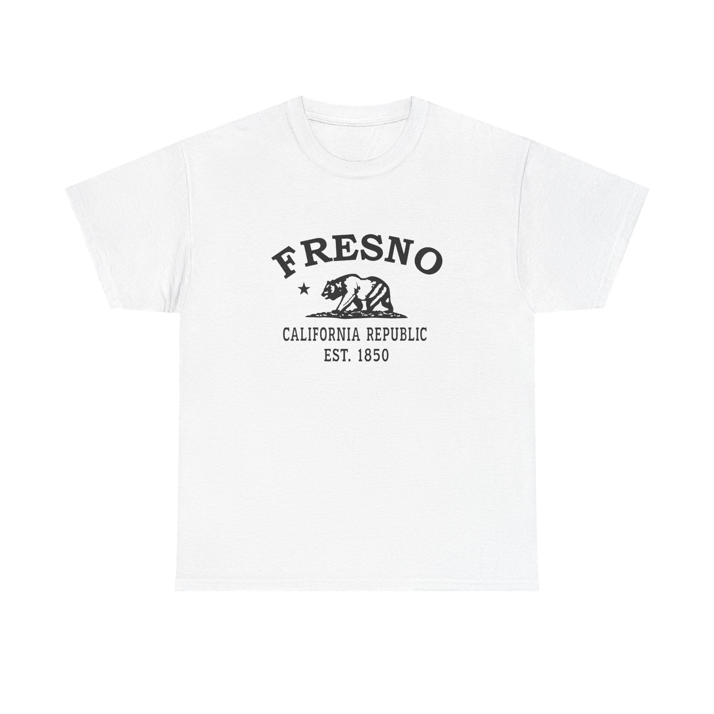 Fresno California Vintage Retro Unisex Heavy Cotton Tee - Black Logo