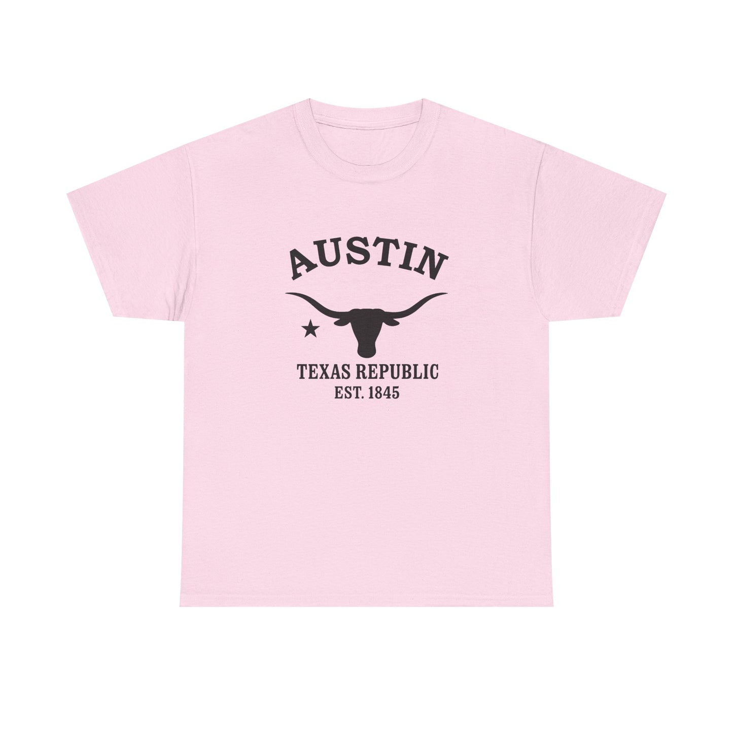 Austin Texas Vintage Retro Unisex Heavy Cotton Tee - Black Logo