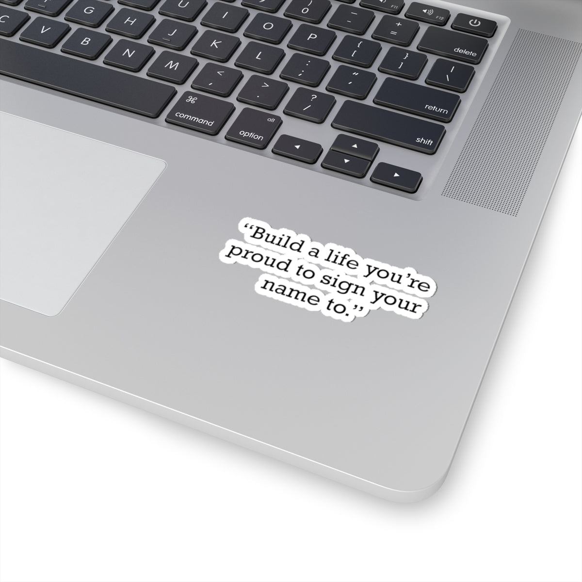 Quote 33 Build A Life Vintage Retro Vinyl Sticker - Black Logo