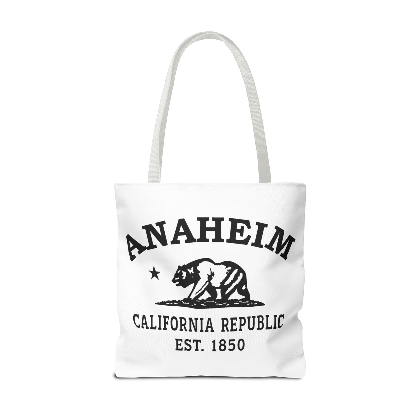 Anaheim California Vintage Retro Light Canvas Tote - Black Logo