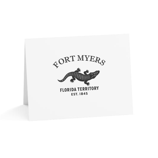 Fort Myers Florida Vintage Retro Thank You Card Set - Black Logo