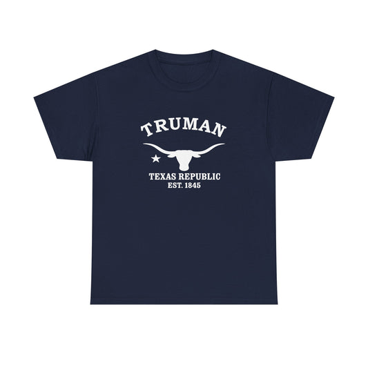 Truman Texas Vintage Retro Unisex Heavy Cotton Tee - White Logo