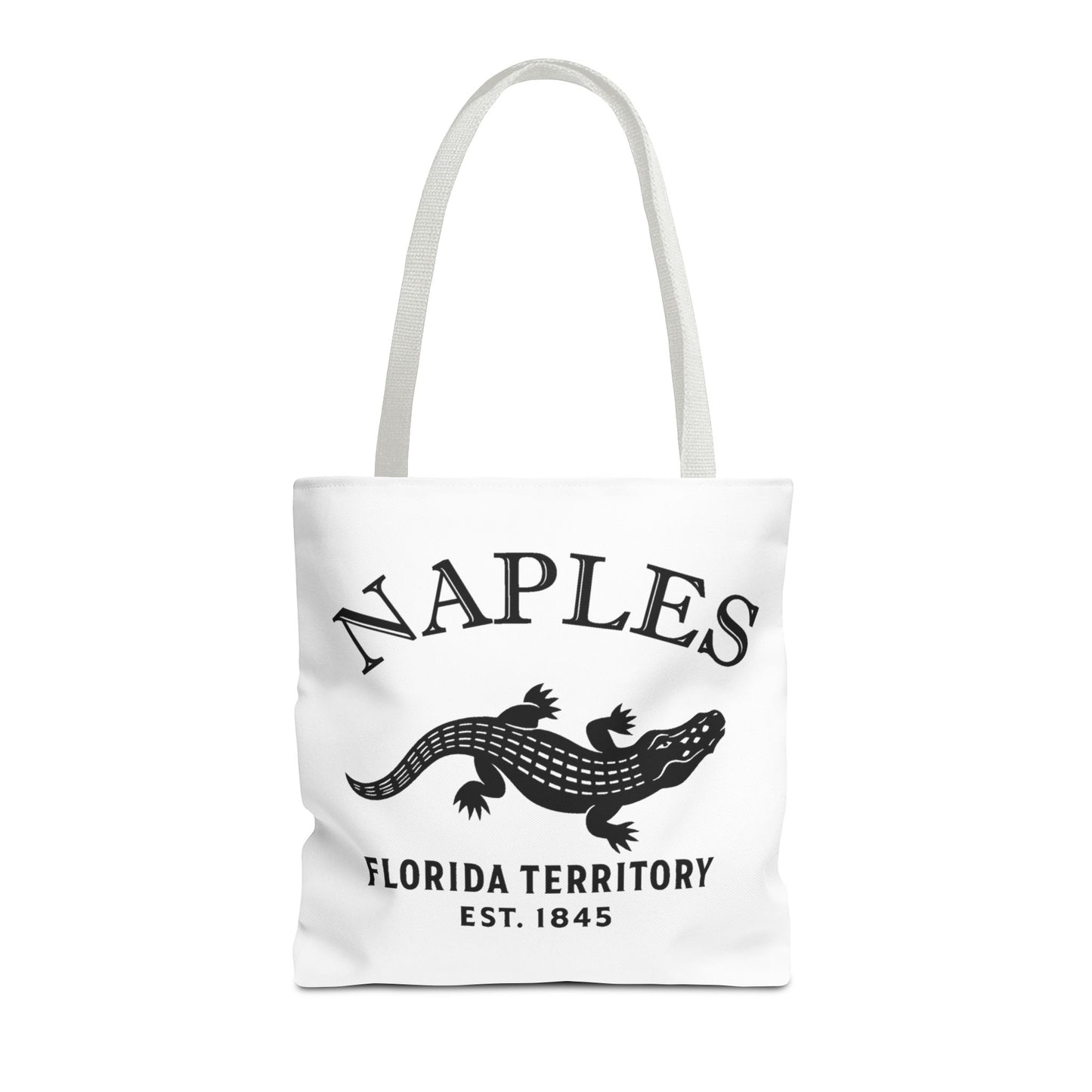 Naples Florida Vintage Retro Light Canvas Tote - Black Logo