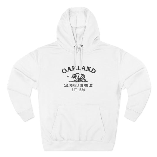 Oakland California Vintage Retro Unisex Heavy Cotton Hoodie - Black Logo