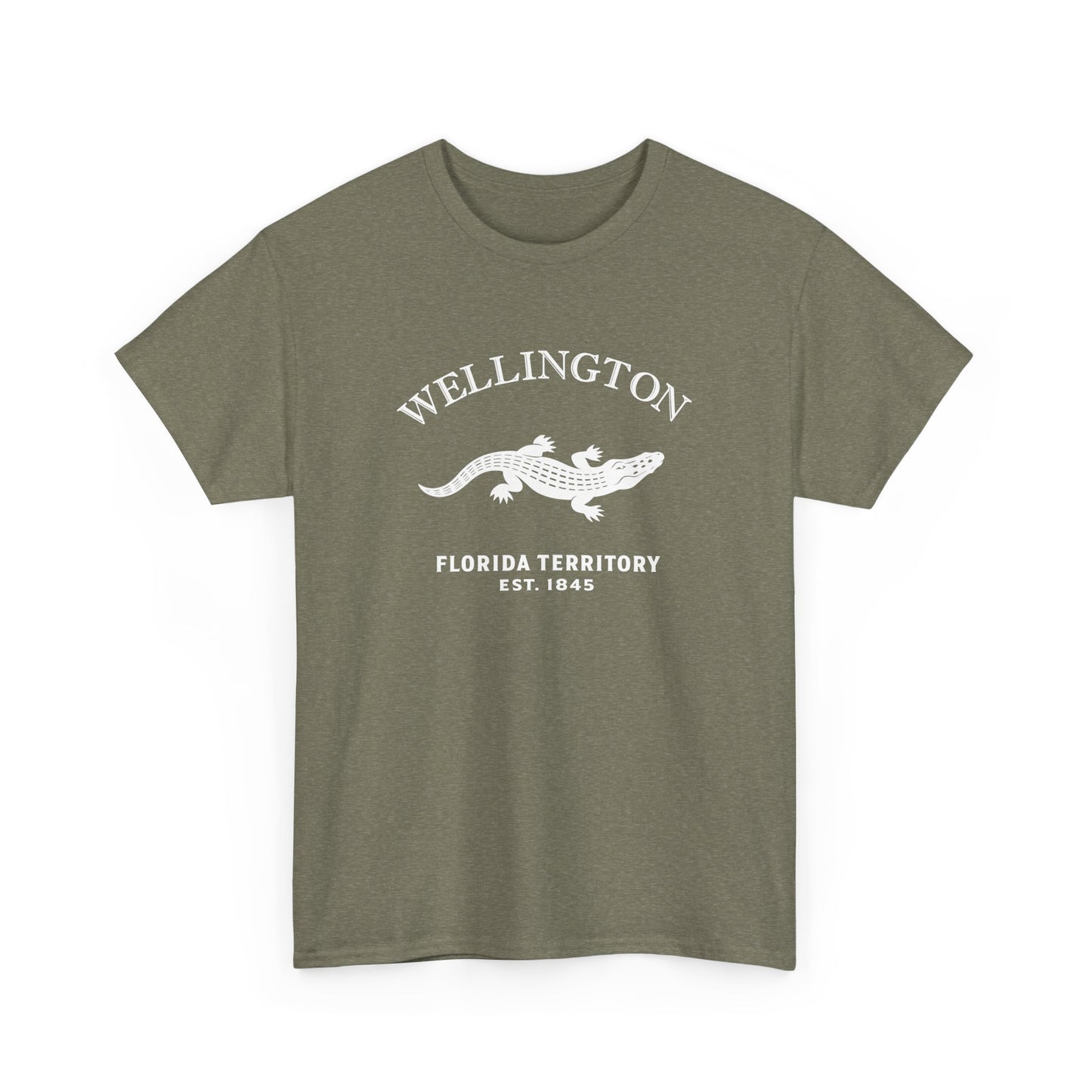 Wellington Florida Vintage Retro Unisex Heavy Cotton Tee - White Logo