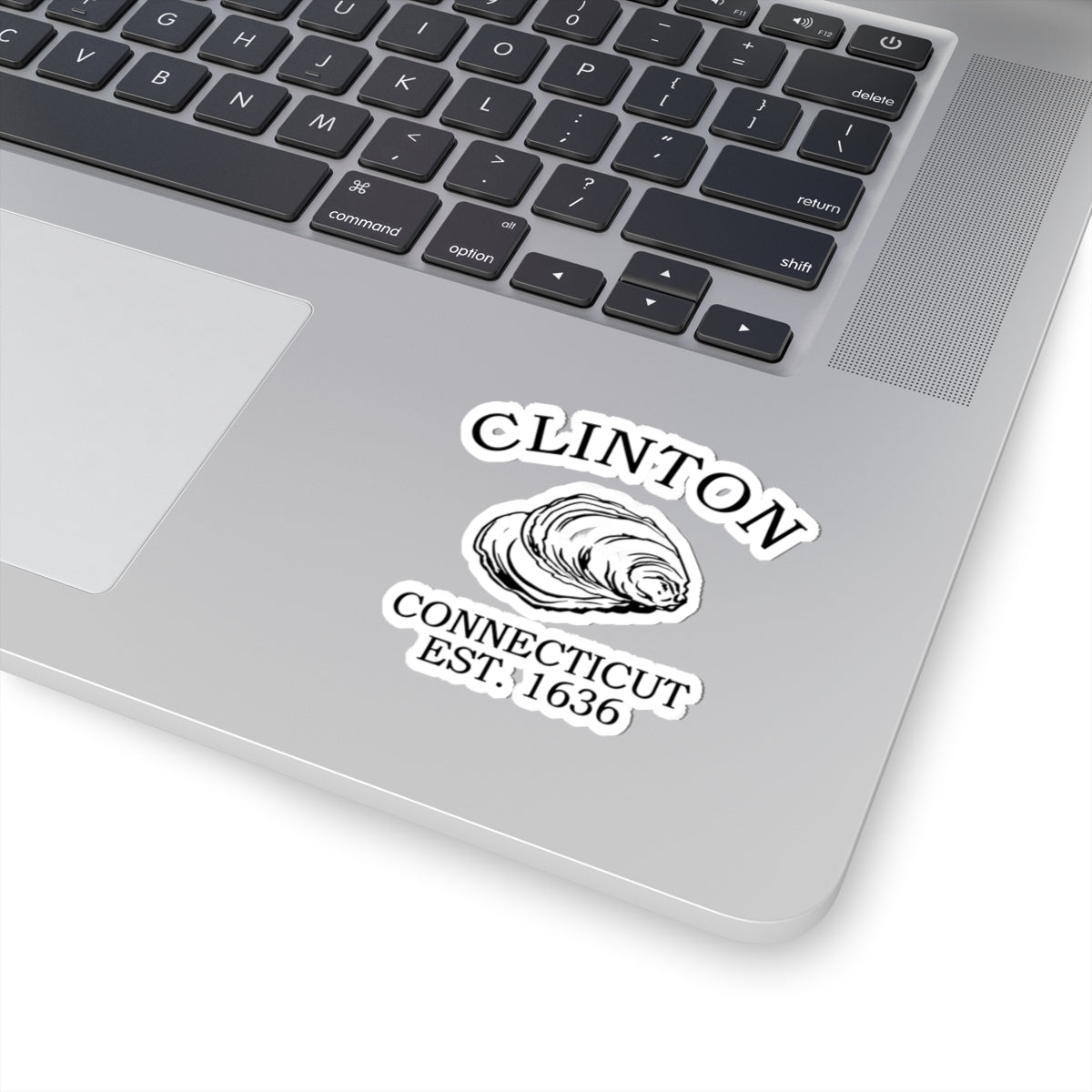 Clinton Connecticut Vintage Retro Vinyl Sticker - Black Logo