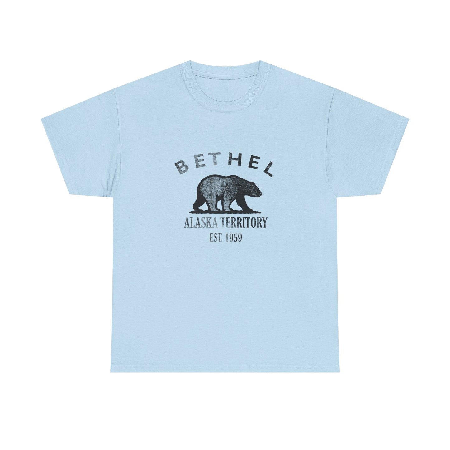 Bethel Alaska Vintage Retro Unisex Heavy Cotton Tee - Black Logo