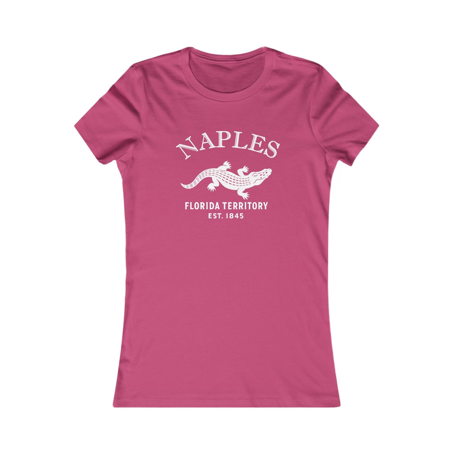 Naples Florida Vintage Retro Womens Fitted Ringspun Cotton Tee - White Logo