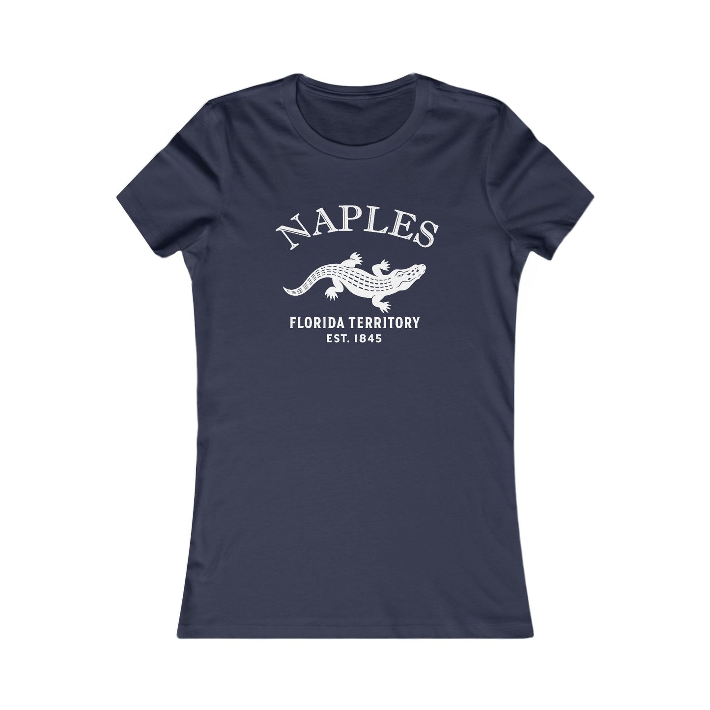 Naples Florida Vintage Retro Womens Fitted Ringspun Cotton Tee - White Logo
