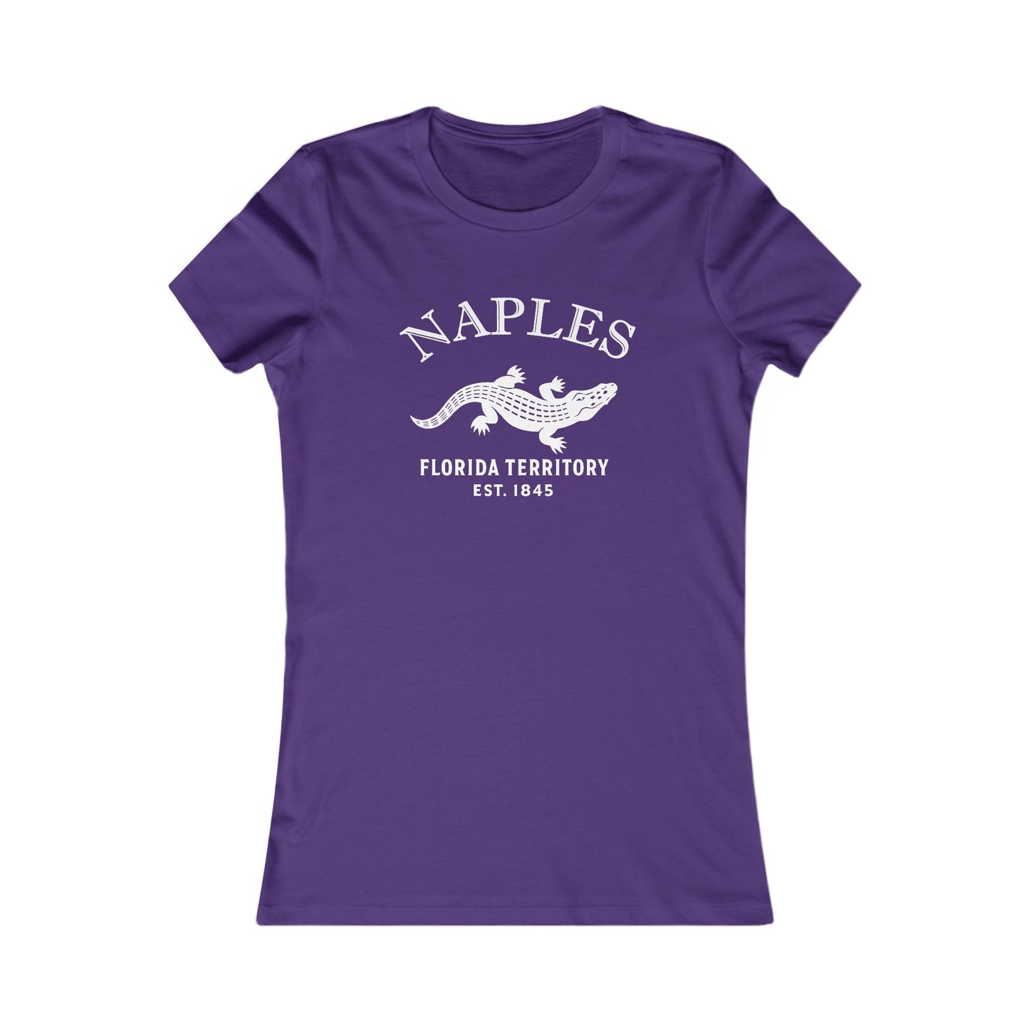 Naples Florida Vintage Retro Womens Fitted Ringspun Cotton Tee - White Logo