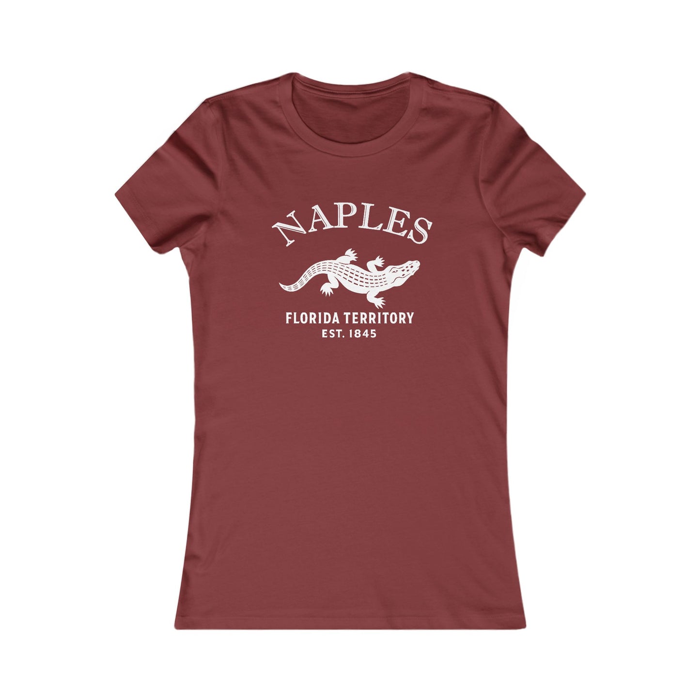 Naples Florida Vintage Retro Womens Fitted Ringspun Cotton Tee - White Logo