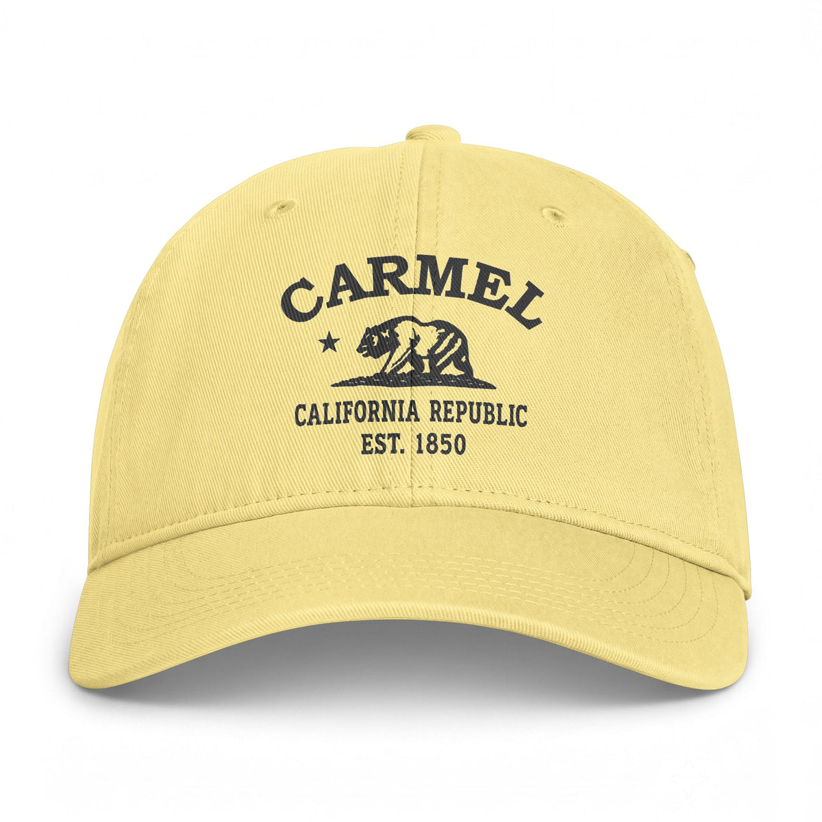 Carmel California Distressed Cotton Cap - Charcoal Print Logo
